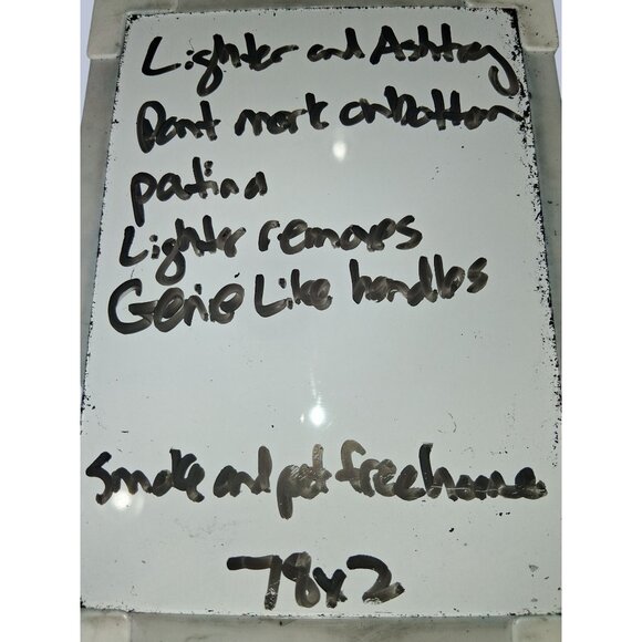 Vintage Brass Tabletop Lighter & Ashtray Set With Handle - Picture 9 of 9